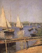 Gustave Caillebotte Sailing Boats at Argenteuil painting